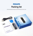 Philips SFL1121 Mini EDC Taschenlampe. Wiederaufladbar, LED, 3 Modi mit Anti-Lost-Text oder individueller Lasergravur