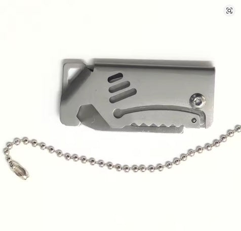 Mini-Outdoor-Klappmesser mit Flaschenöffner mit Anti-Lost-Text oder individueller Lasergravur