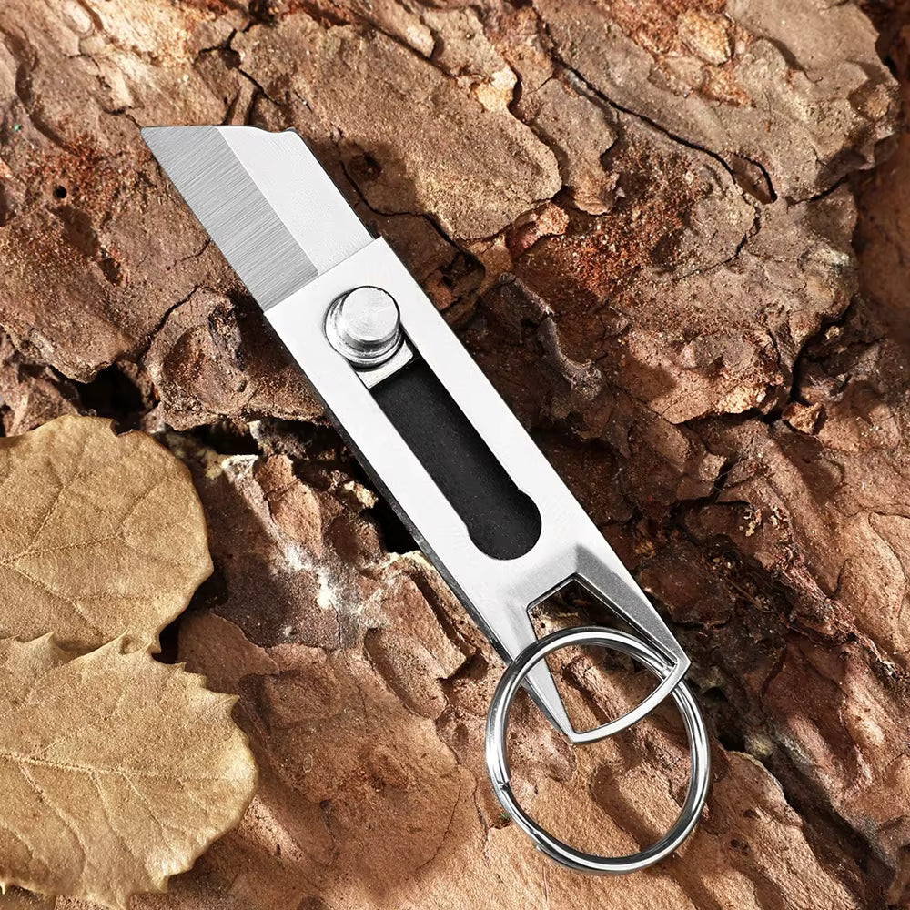 Mini-Taschenmesser aus Edelstahl. Finger Knife,45 mm, mit Anti-Lost-Text oder individueller Lasergravur