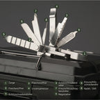 9-in-1 Edelstahl Multitool-Schlüsselanhänger – Kompaktes EDC Werkzeug für Camping & Outdoor – Silber