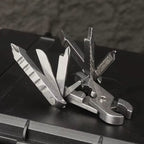 9-in-1 Edelstahl Multitool-Schlüsselanhänger – Kompaktes EDC Werkzeug für Camping & Outdoor – Silber