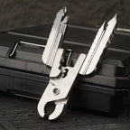 9-in-1 Edelstahl Multitool-Schlüsselanhänger – Kompaktes EDC Werkzeug für Camping & Outdoor – Silber