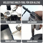 9-in-1 Edelstahl Multitool-Schlüsselanhänger – Kompaktes EDC Werkzeug für Camping & Outdoor – Silber