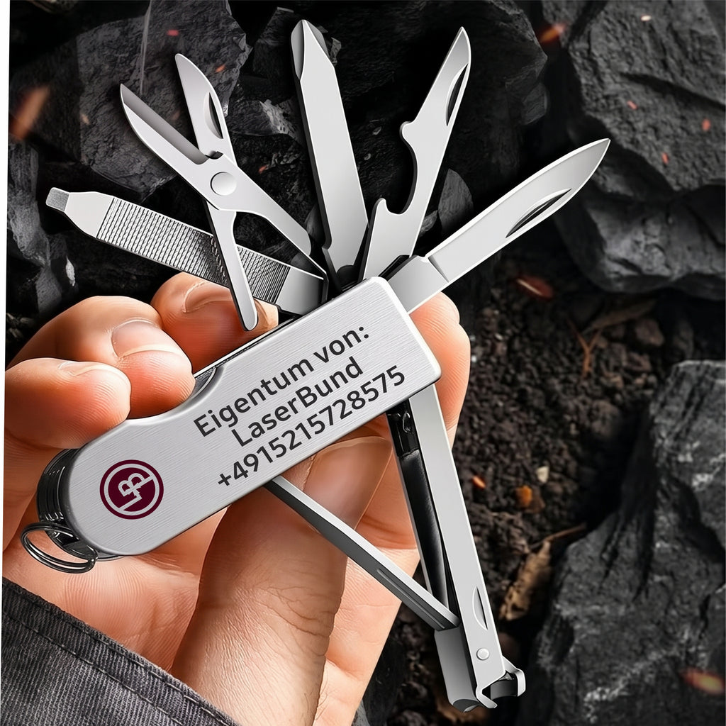 Multifunktionales Klappmesser, Obstmesser aus Edelstahl, Schere, Schraubendreher, Nagelknipser, Kombination, Mini-Schlüsselanhänger, EDC-Werkzeug