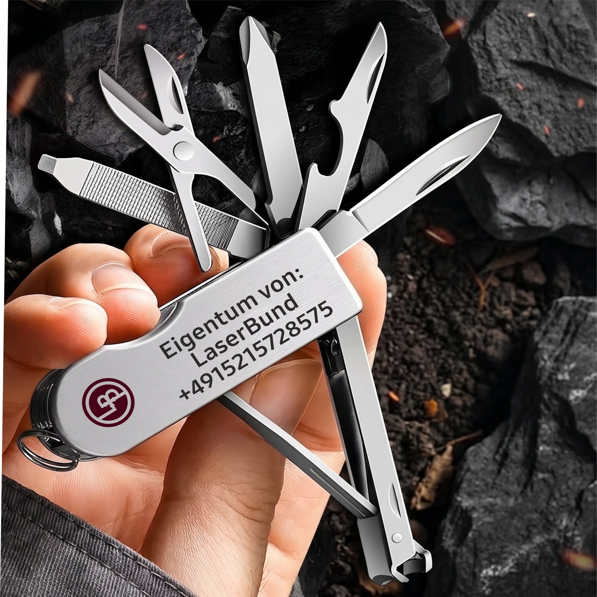 Multifunktionales Klappmesser, Obstmesser aus Edelstahl, Schere, Schraubendreher, Nagelknipser, Kombination, Mini-Schlüsselanhänger, EDC-Werkzeug