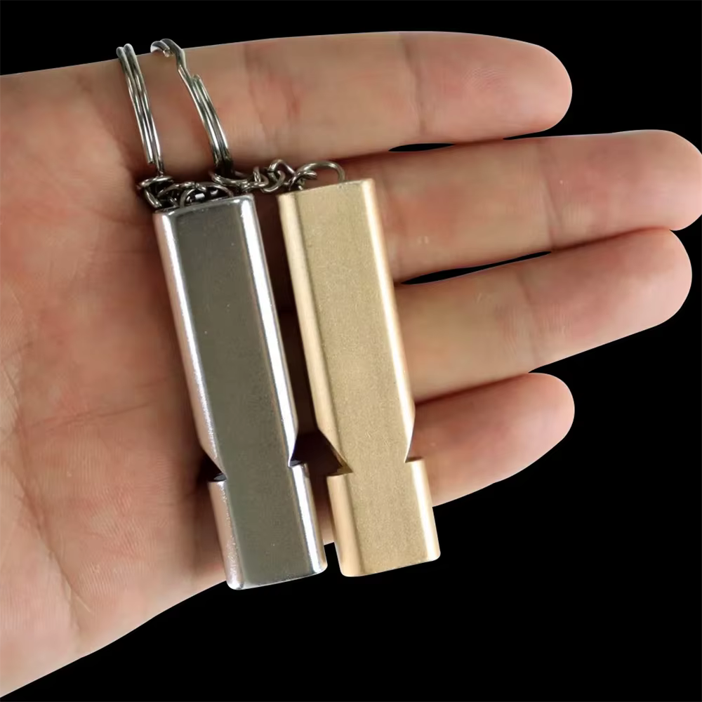 Aluminium Notpfeife – Zweifrequenz & Doppelrohr Signalpfeife für Outdoor, Survival & EDC