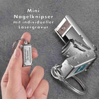 Klappbarer Edelstahl-Nagelknipser Reisegröße mit individueller Lasergravur oder Anti-Lost-Text