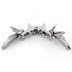 9-in-1 Edelstahl Multitool-Schlüsselanhänger – Kompaktes EDC Werkzeug für Camping & Outdoor – Silber