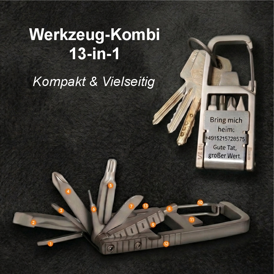 Werkzeug-Kombi 13-in-1: Kompakt & Vielseitig